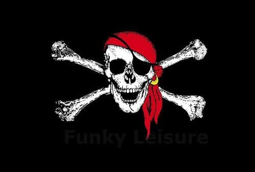 The Jolly Roger Pirate Flag with Red Scarf