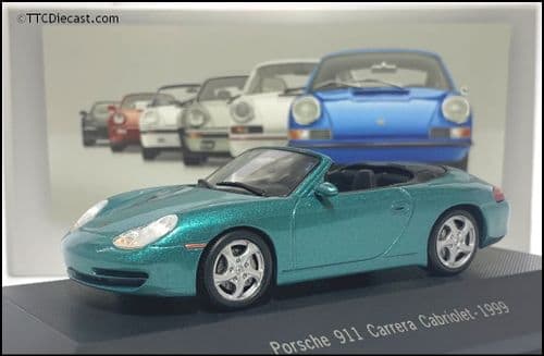 7114017 Porsche 911 Carrera 2 Cabriolet (996) 1999 - Aquamarine - 1:43 Scale - MAG LP17