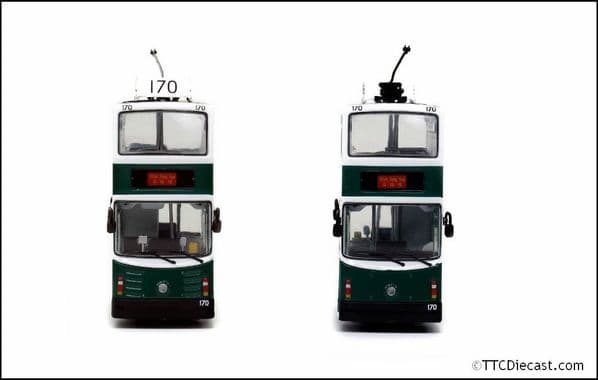 80m TT33101 Hong Kong Tramways Millennium Tram Route #170 Shek Tong 1/76 Scale