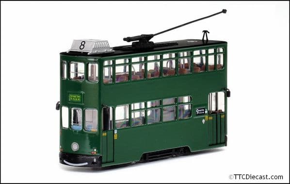 80m TT33684 Hong Kong Tramways Tram Route #8 Kennedy Town 1/76 Scale