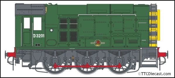 Dapol 7D-008-019D Class 08 D3201 BR Late Green W/Wasp Stripes (DCC FITTED) *PRE ORDER £243.14*