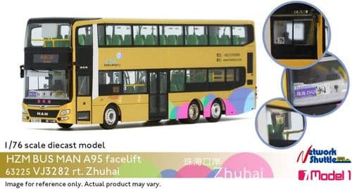 Model 1 63225 HZM Bus Man A95 12m VJ3282 Zhuhai 1/76 Scale *LAST ONE*