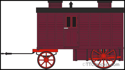 Oxford 76LW001 Living Wagon Maroon/Red