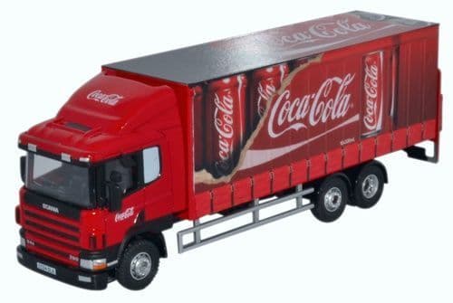 Oxford 76S94004CC Scania 94D 6 Wheel Curtainside Coca Cola *LAST FEW*