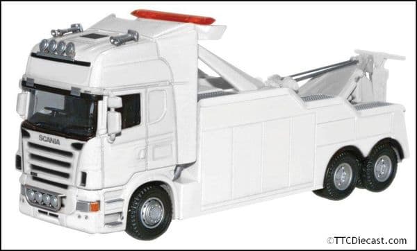 Oxford 76SCA03REC Scania Topline Recovery Truck - Plain White, 1/76 Scale*LAST FEW*