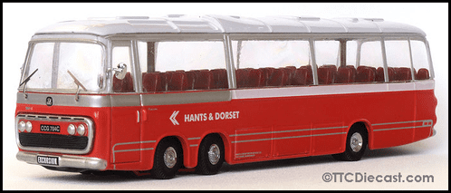 Atlas Editions 4655 122 Bedford VAL Plaxton Panorama Coach Hants & Dorset (NBC red/white livery)