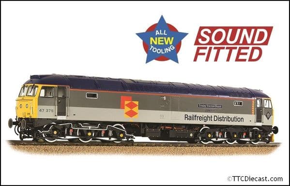 Bachmann 35-419SF Class 47/3 47375 'Tinsley Traction Depot' BR RF Distribution, OO Gauge