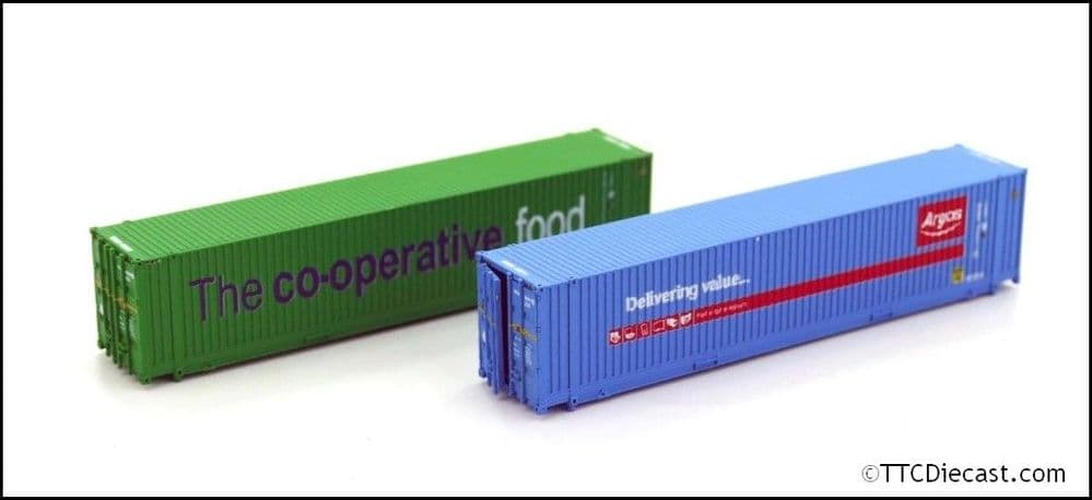 Dapol 2F-028-017 45ft Hi-Cube Container Pack (2) Argos/Co op N Gauge