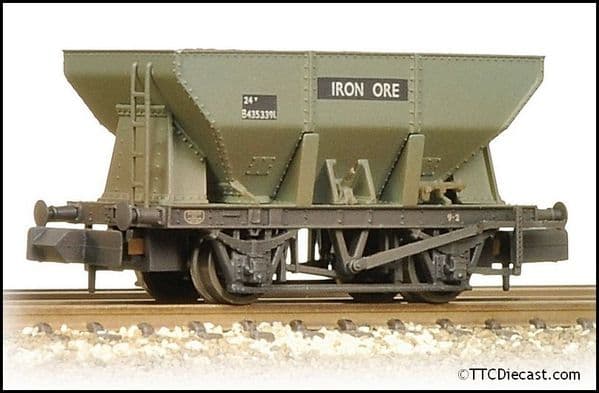 Farish 373-218A 24T Iron Ore Hopper BR Grey (Early) - Weathered, N Gauge