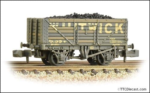 Farish 377-094 7 Plank Wagon End Door 'Whitwick' Grey - Includes Wagon Load, N Gauge