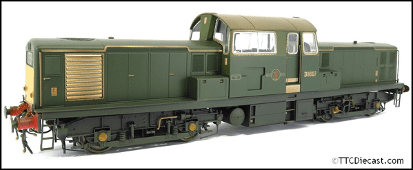Heljan 1753 Class 17 'Clayton' D8607 BR green small yellow panels - weathered, O Gauge