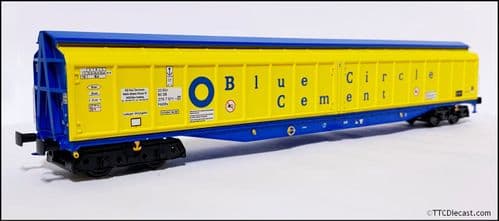HELJAN 5024 Cargowaggon IWB Bogie Van Blue Circle Cement, OO Gauge