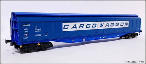 HELJAN 5027 Cargowaggon IWB Bogie Van Slate Blue, OO Gauge