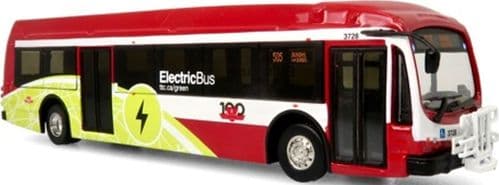 Iconic Replicas 870304 Proterra ZX5 Electric Transit Bus 2021 TTC Toronto Transit 100th Anniversary