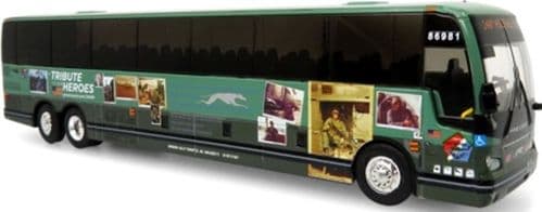 Iconic Replicas 870396 Prevost X3-45 Coach Greyhound Military Tribute Special Edition 240th ASLT Hel