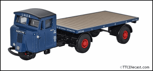 Oxford 76MH020 Scammell Mechanical Horse Flatbed LNER, OO Gauge