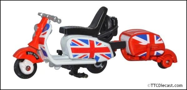 Oxford 76SC002 Scooter + Trailer Union Jack 1:76 Scale