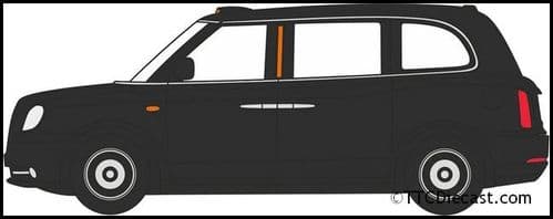 Oxford 76TX5001 LEVC Electric Taxi Black