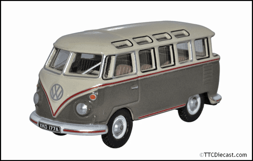 Oxford 76VWS009 VW T1 Samba Bus Mouse Grey/Pearl White, OO Gauge