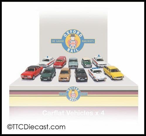 Oxford Rail OR76CPK003 Carflat Pack 1980s Cars - Set of 4