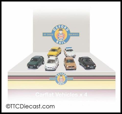 Oxford Rail OR76CPK004 Carflat Pack 1990s Cars - Set of 4
