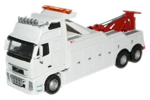 Oxford SP023 Volvo FH Boniface Recovery - Plain White Red Crane 1/76 Scale
